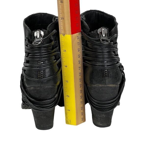 Dolce Vita Anthropologie Boho Laces Leather Boot Bootie Black Women Sz 5.5 5498 - Picture 8 of 10